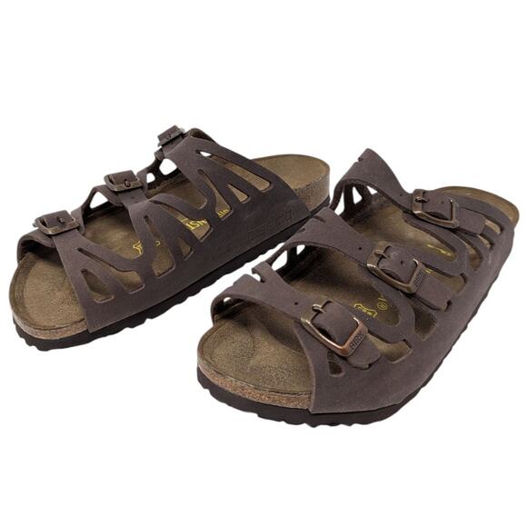 Birkenstock Toronto Sandals Brown Size 8 Women New in Box Leather Strappy Slides - Picture 5 of 9